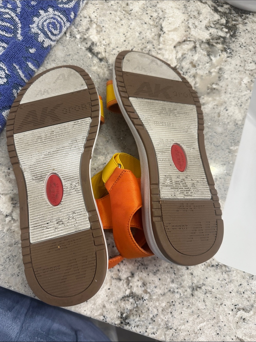 Anne Klein Yellow and Orange Strappy Sandal - Picture 3 of 4